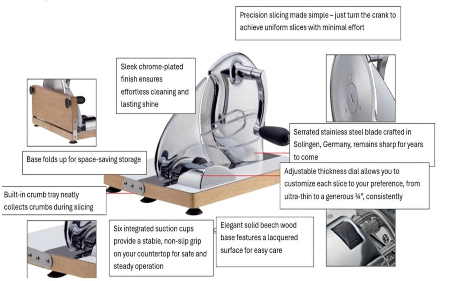 "Vintage" Bread Slicer, Manual, Chrome