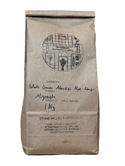 Brown paper bag of Brooklyn Granary & Mill - Abruzzi Rye