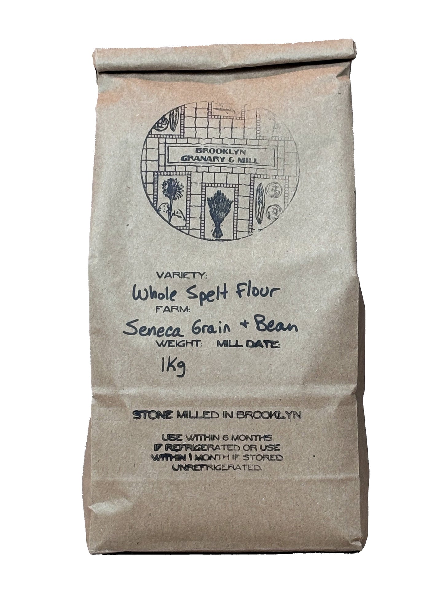 Brown paper bag of Brooklyn Granary & Mill - Spelt Flour